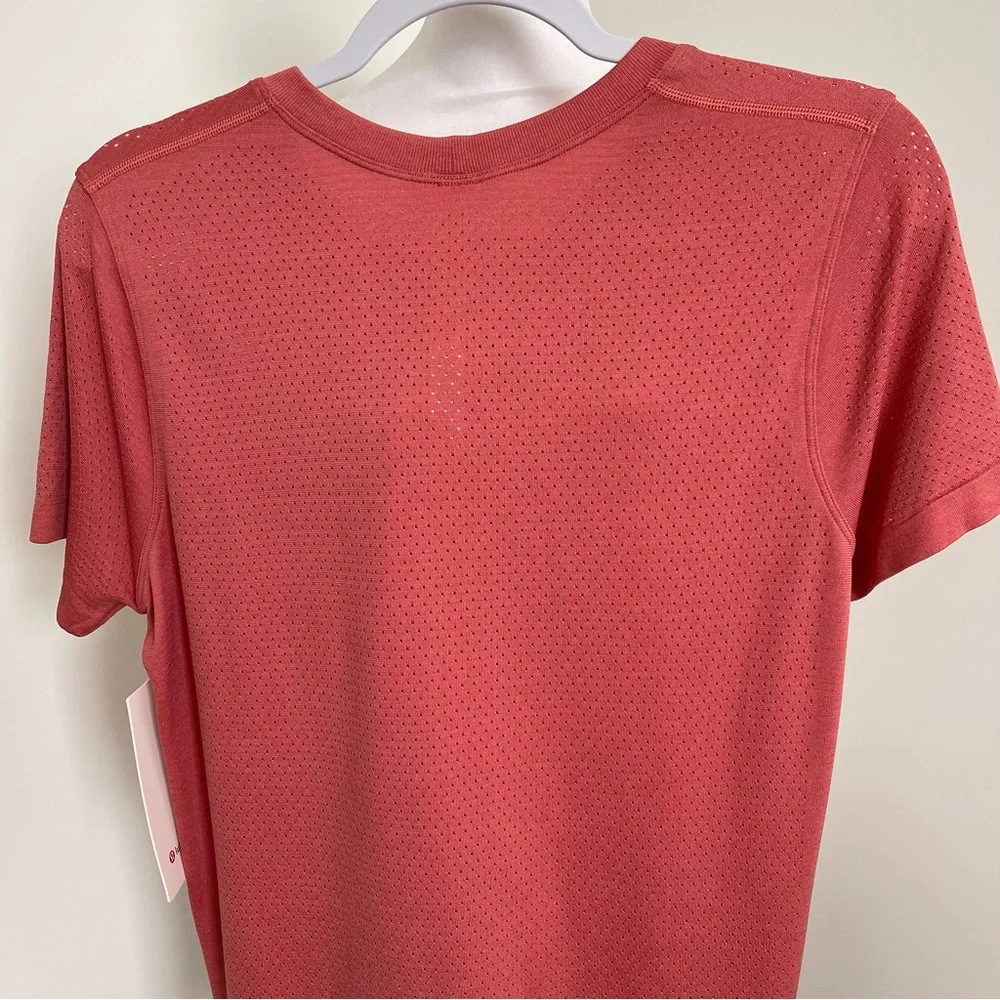 Lululemon Breeze By Short Sleeve Rustic Coral Size 8 NEW - Picture 11 of 13